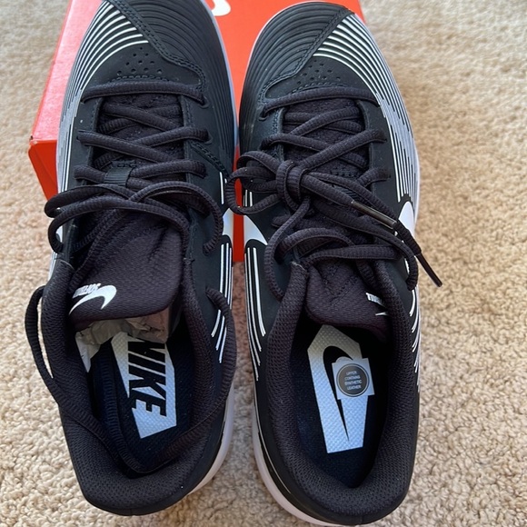 NIB! Nike womens 7.5, white/black lunar hyperdiamobd 3 varsity softball cleats. - Picture 6 of 11